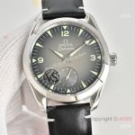 High Quality Replica OMEGA Railmaster Black Strap Black Face Dial Silver Bezel Fashion Watch 38mm